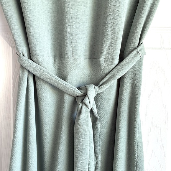 Ralph Lauren Sage Green Midi Dress Size 6 Tie Waist NWT - Picture 6 of 16